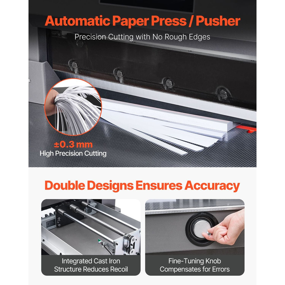 Electric Paper Cutter, 1100W Heavy Duty Paper Cutter Machine 20.3 in / 515 mm Cutting Width, 3.1 in / 80 mm Cutting Thickness, Electric Guillotine Trimmer with Casters & 7 in Touchscreen