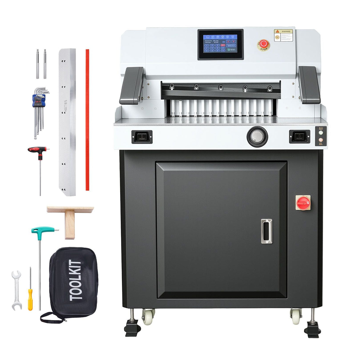 Electric Paper Cutter, 1100W Heavy Duty Paper Cutter Machine With 20.28 in Cutting Width, 3.15 in Cutting Thickness, Electric Guillotine Trimmer with Casters and 7 in Touchscreen, for Print Shop