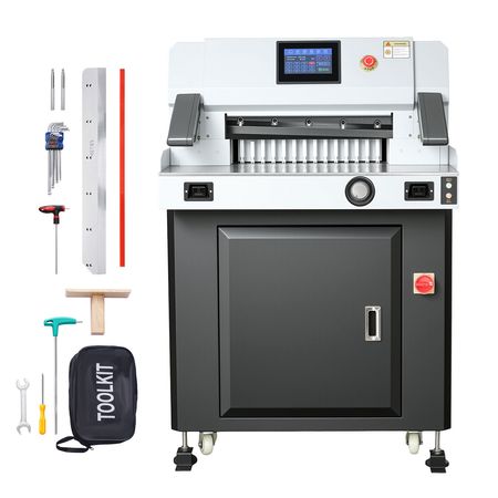 Electric Paper Cutter, 1100W Heavy Duty Paper Cutter Machine With 20.28 in Cutting Width, 3.15 in Cutting Thickness, Electric Guillotine Trimmer with Casters and 7 in Touchscreen, for Print Shop