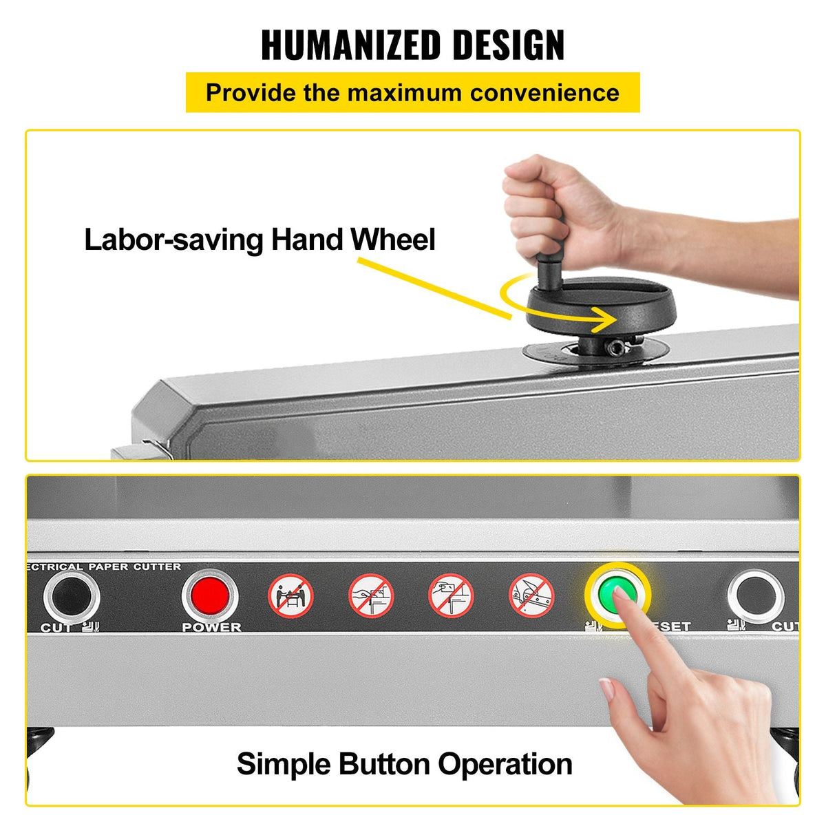 Electric Paper Cutter, 13" /330.2mm Cutting Width, 1.57"/40mm Cutting Thickness, Desktop Paper Cutting Machine with Button Control, Electric Paper Trimmer for Office, School, Printing Plant