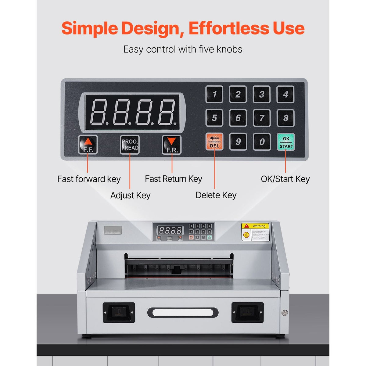 Electric Paper Cutter, 300W Heavy Duty Paper Cutter Machine 11.8 in / 330 mm Cutting Width, 1.5 in / 38 mm Cutting Thickness, Electric Guillotine Trimmer with Casters & Infrared Function