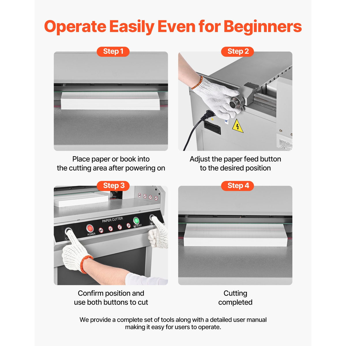 Electric Paper Cutter, Heavy Duty Metal Paper Cutter Machine, 17.72 inch Cutting Width, 1.57 inch Cutting Thickness, Electric Guillotine Trimmer with Infrared Function and Spare Blade