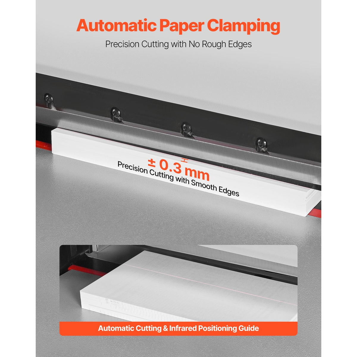 Electric Paper Cutter, Heavy Duty Metal Paper Cutter Machine, 18.9 inch Cutting Width, 1.97 inch Cutting Thickness, Electric Hydraulic Guillotine Trimmer with Infrared Function & Spare Blade