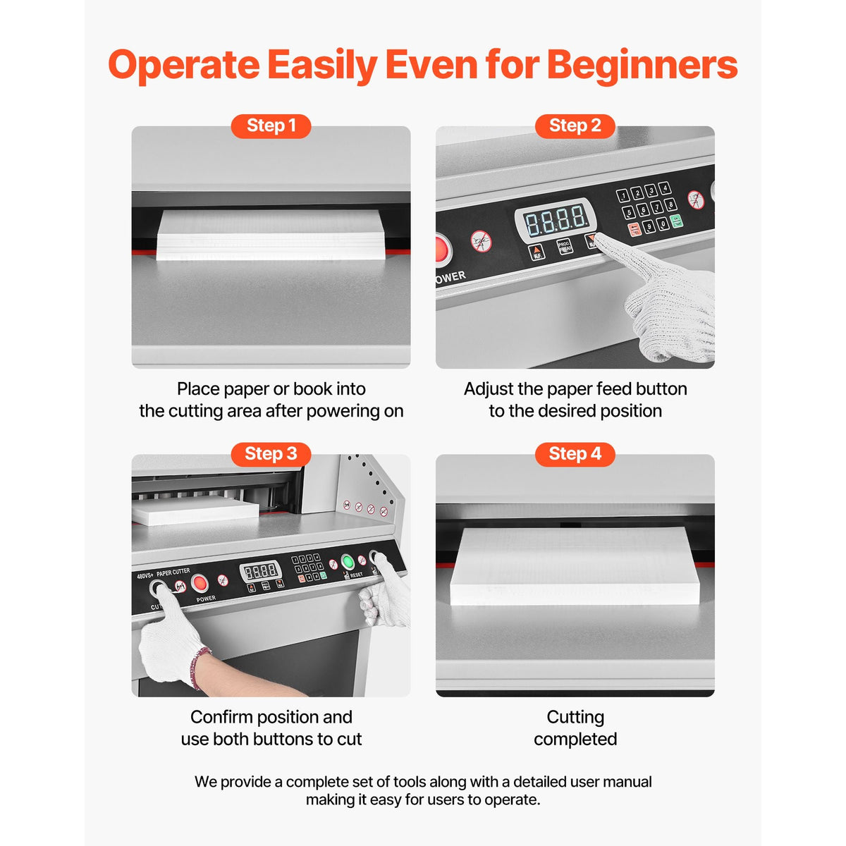 Electric Paper Cutter, Heavy Duty Metal Paper Cutter Machine, 18.9 inch Cutting Width, 1.97 inch Cutting Thickness, Electric Hydraulic Guillotine Trimmer with Infrared Function & Spare Blade