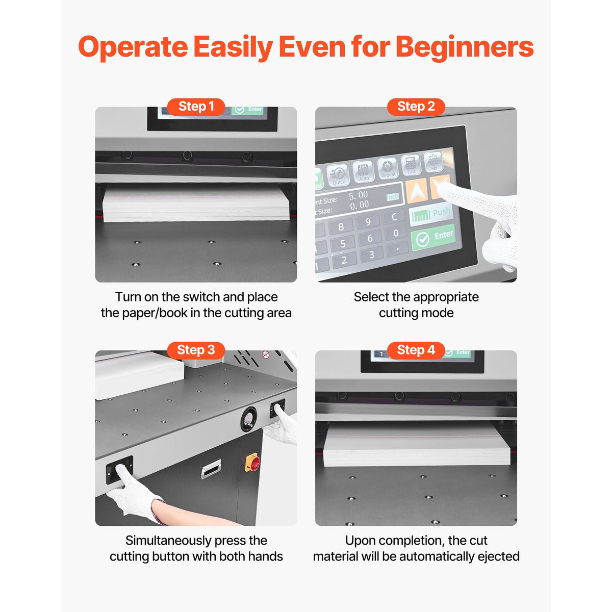 Electric Paper Cutter, Metal Hydraulic Paper Cutter Machine, 28 inch Cutting Width, 3.03 inch Cutting Thickness, Large Size Electric Guillotine Trimmer with Infrared Function and Spare Blade