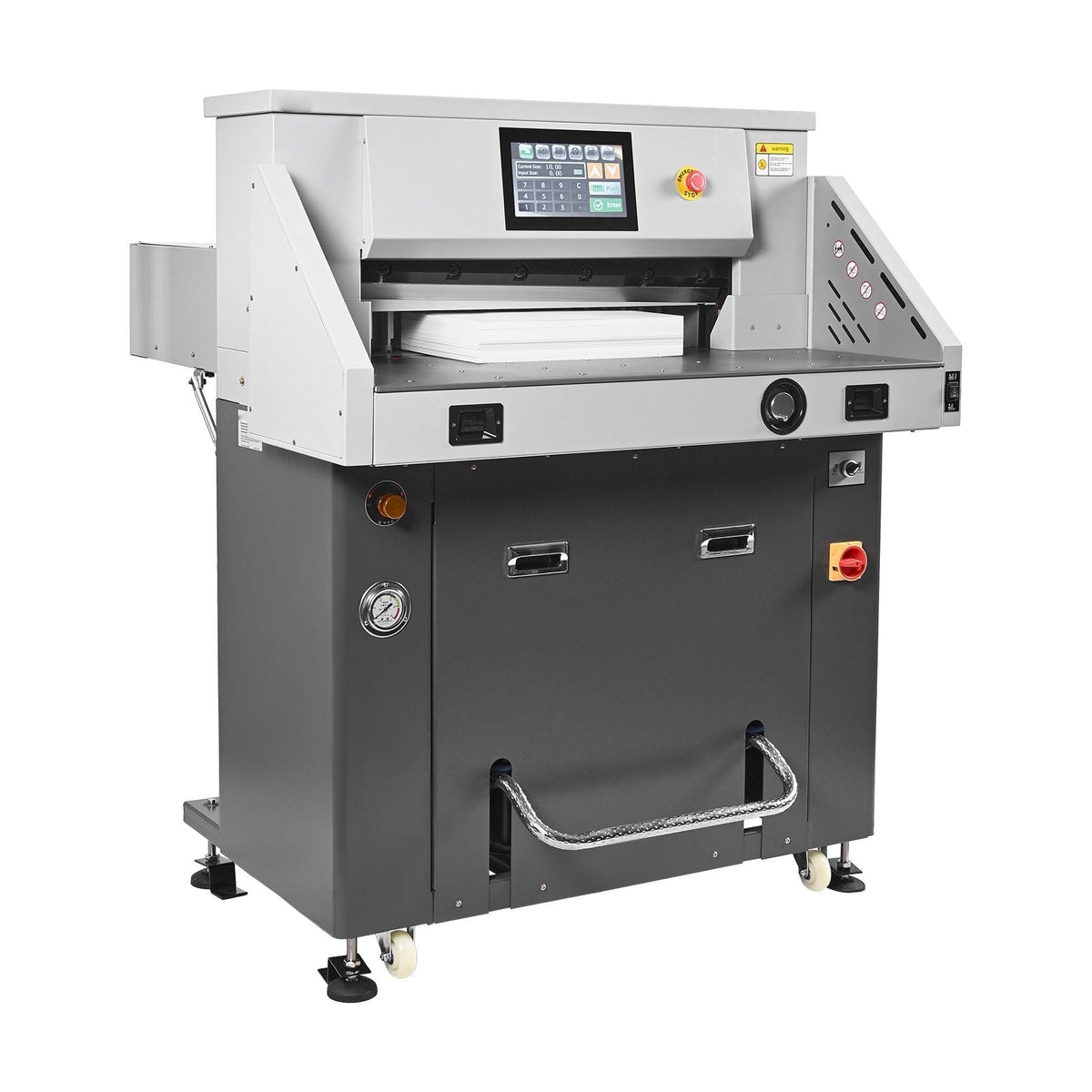 Electric Paper Cutter, Metal Hydraulic Paper Cutter Machine, 28 inch Cutting Width, 3.03 inch Cutting Thickness, Large Size Electric Guillotine Trimmer with Infrared Function and Spare Blade