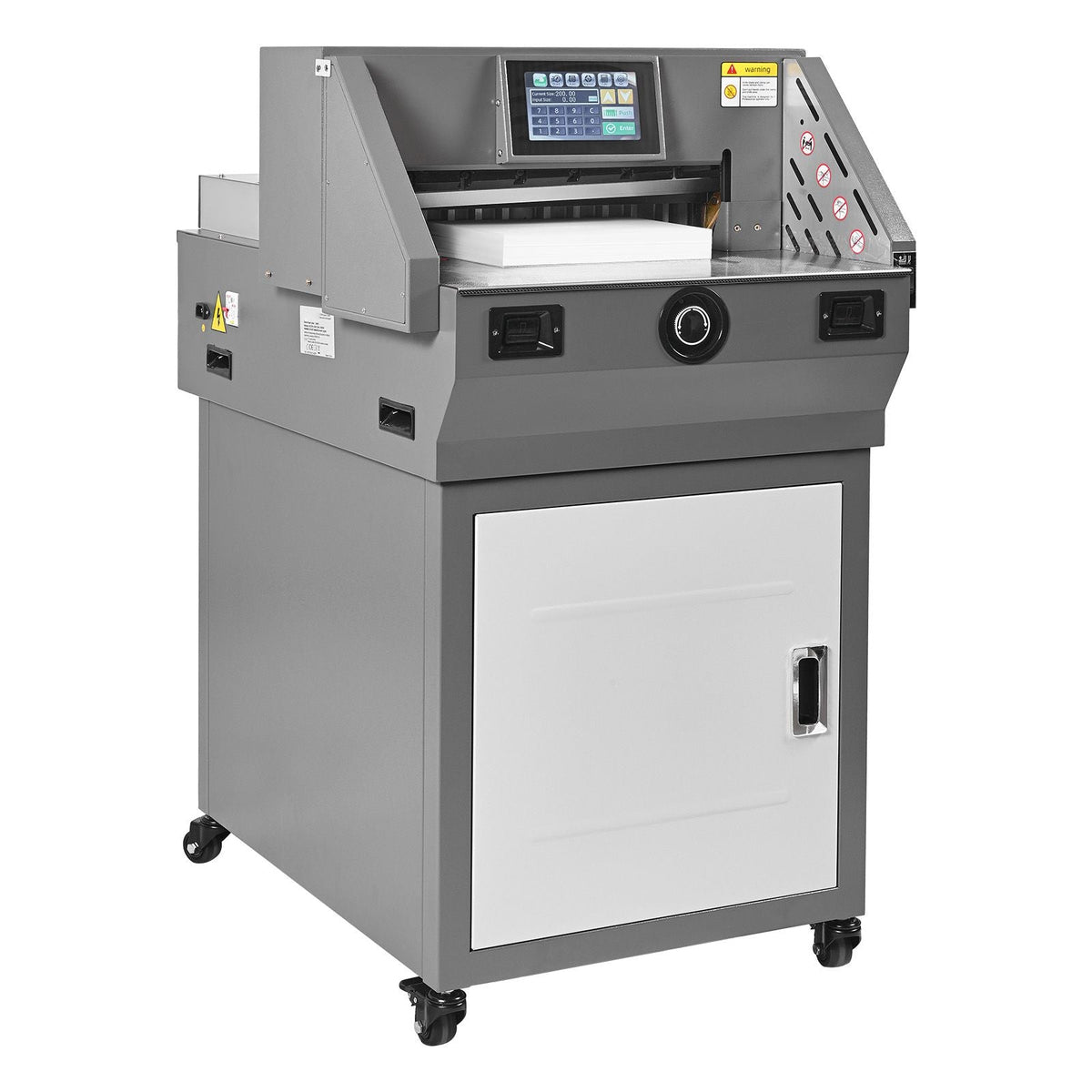 Electric Paper Cutter, Metal Programmable Paper Cutter Machine, 17.99 inch Cutting Width, 2.28 inch Cutting Thickness, Electric Hydraulic Guillotine Trimmer with Infrared Function & Spare Blade