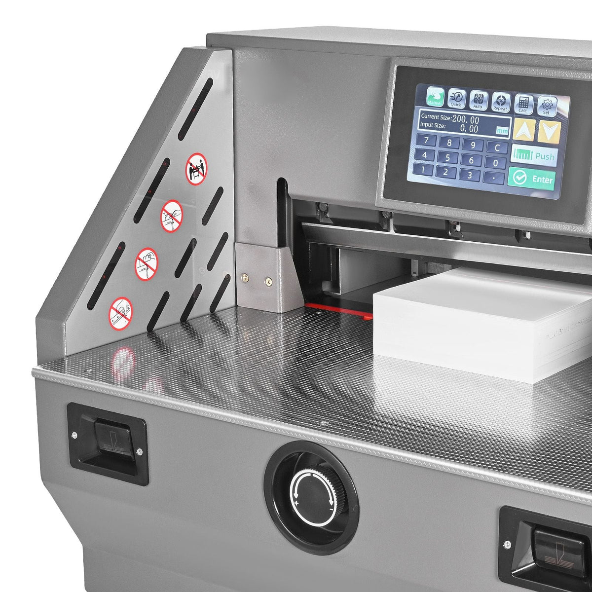 Electric Paper Cutter, Metal Programmable Paper Cutter Machine, 17.99 inch Cutting Width, 2.28 inch Cutting Thickness, Electric Hydraulic Guillotine Trimmer with Infrared Function & Spare Blade