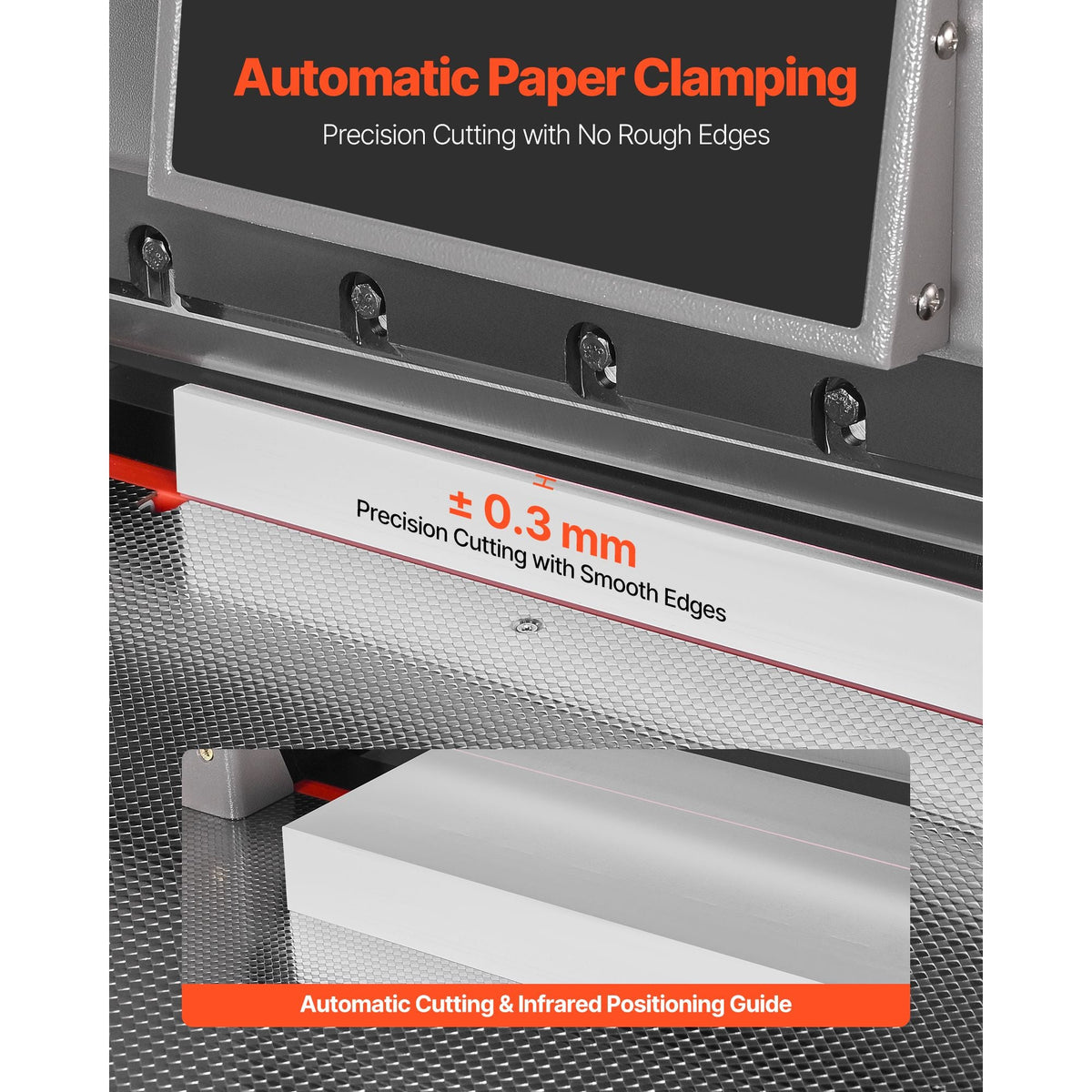 Electric Paper Cutter, Metal Programmable Paper Cutter Machine, 17.99 inch Cutting Width, 2.28 inch Cutting Thickness, Electric Hydraulic Guillotine Trimmer with Infrared Function & Spare Blade