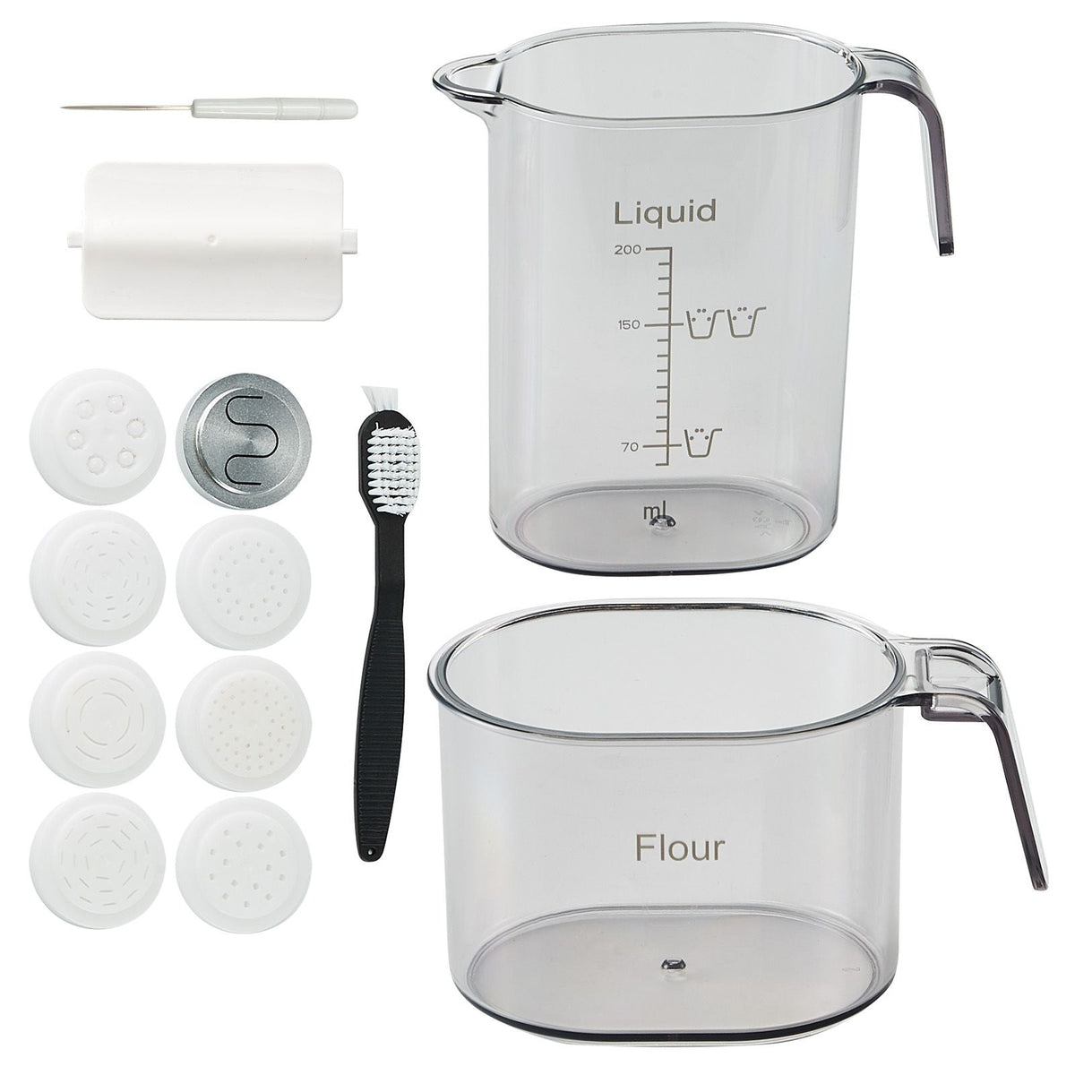 Electric Pasta Maker, 150W Automatic Noodle Maker Machine with 8 Pasta Shapes, 4 Intelligent Modes, 500g Flour Capacity Pasta Maker Machine with Measuring Cups, Cleaning Brush for Home Kitchen