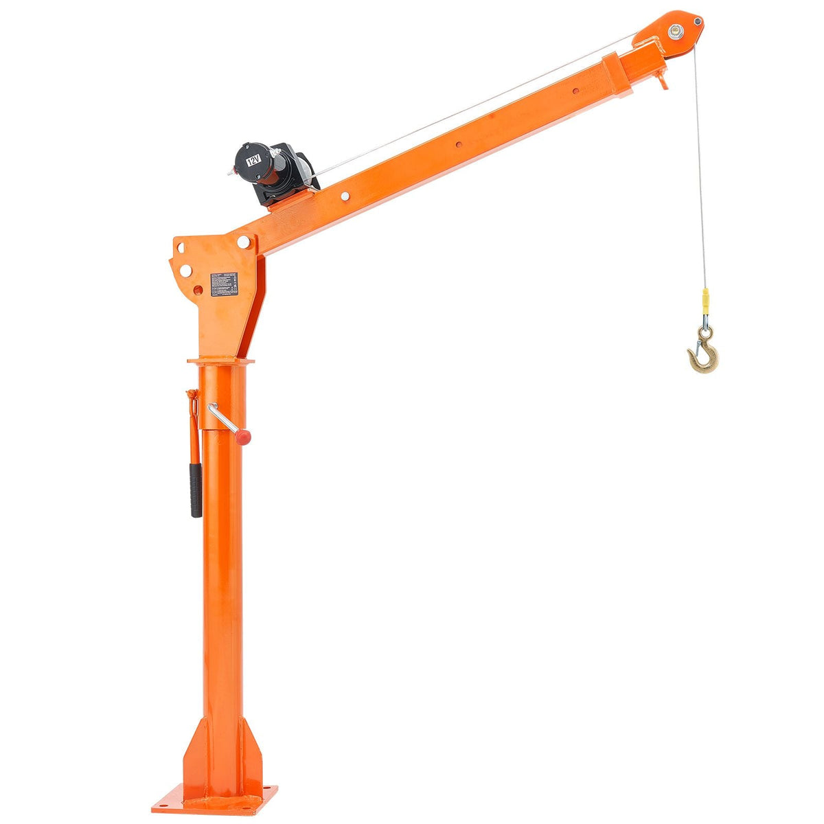 Electric Pickup Truck Crane, 1100 lbs, Folding Truck-Mounted Bed Crane with Electric Winch 3500 lbs, Steel Pickup Truck Jib Crane Hoist 360° Swivel for Lifting Goods in Construction, Factory