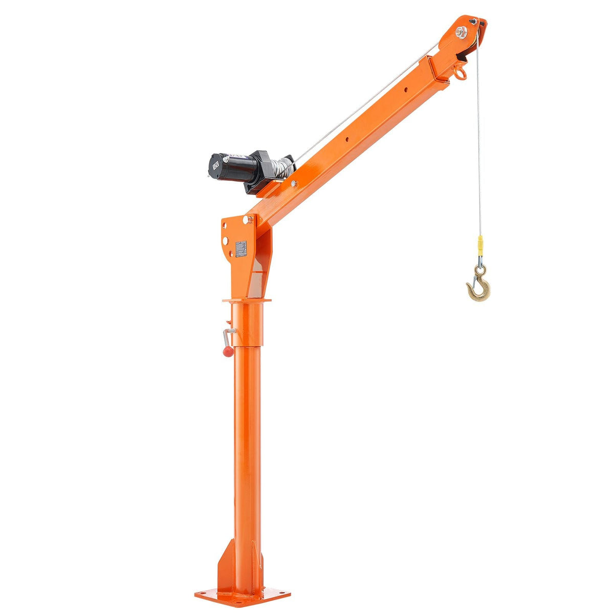 Electric Pickup Truck Crane, 1100 lbs, Folding Truck-Mounted Bed Crane with Electric Winch 3500 lbs, Steel Pickup Truck Jib Crane Hoist 360° Swivel for Lifting Goods in Construction, Factory