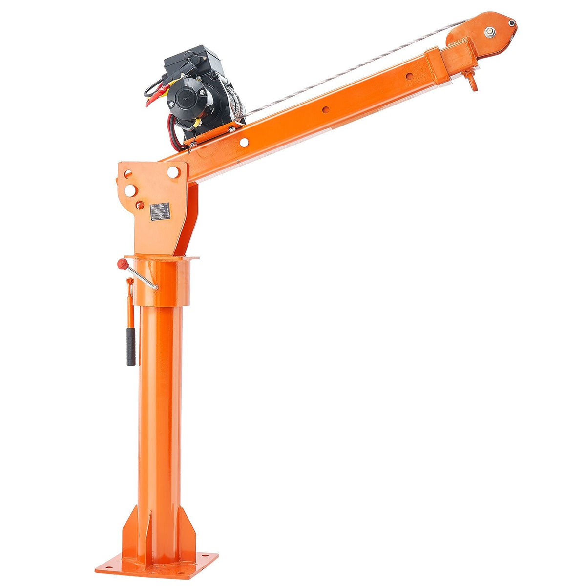 Electric Pickup Truck Crane, 2200 lbs, Folding Truck-Mounted Bed Crane with Electric Winch 6000 lbs, Steel Pickup Truck Jib Crane Hoist 360° Swivel for Lifting Goods in Construction, Factory
