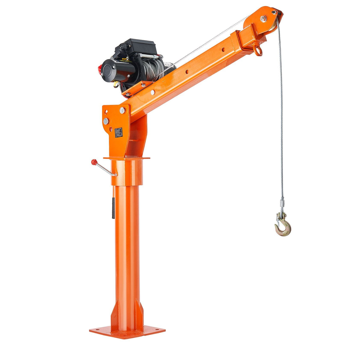Electric Pickup Truck Crane, 2200 lbs, Folding Truck-Mounted Bed Crane with Electric Winch 6000 lbs, Steel Pickup Truck Jib Crane Hoist 360° Swivel for Lifting Goods in Construction, Factory
