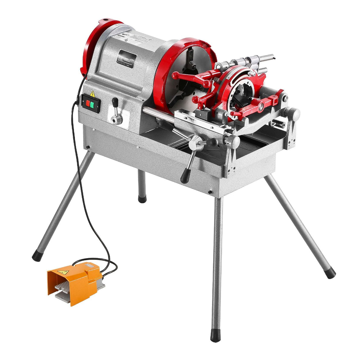 Electric Pipe Threader Machine, 900W 2-Speed Threading Cutting Machine, 1/2 to 4 inch Pipes Threading Cutter Tool with Foot Pedal for Plumbing, Automotive Repairs, Metalworking