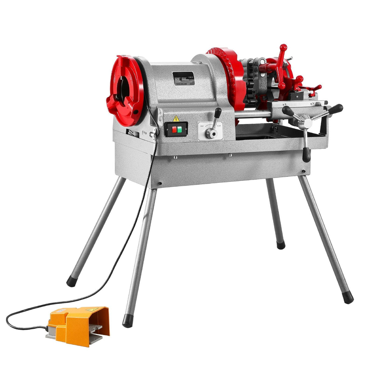 Electric Pipe Threader Machine, 900W 2-Speed Threading Cutting Machine, 1/2 to 4 inch Pipes Threading Cutter Tool with Foot Pedal for Plumbing, Automotive Repairs, Metalworking