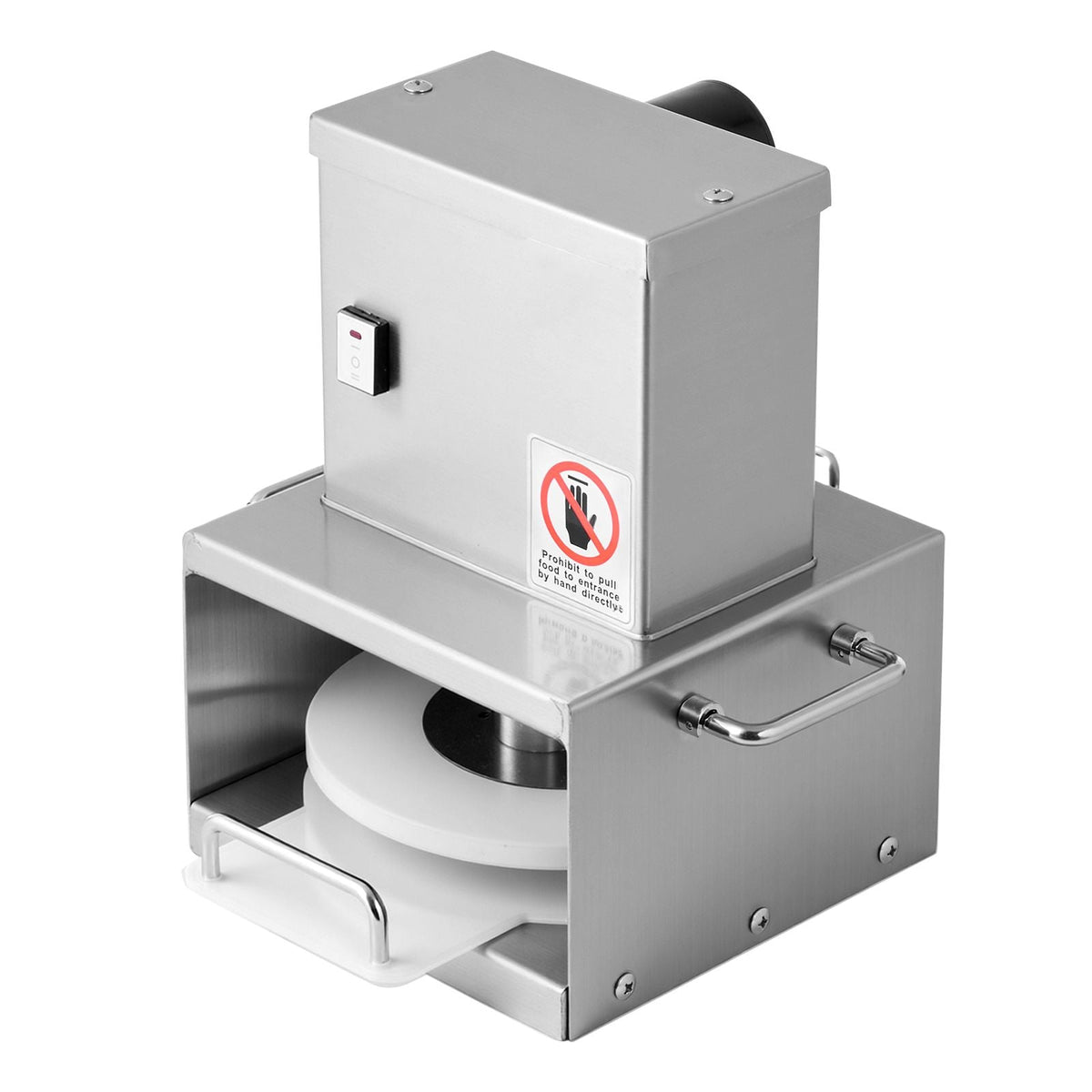 Electric Pizza Dough Press Machine, 6 inch Pizza Pastry Press Plate, Stainless Steel Bread Presser, Adjustable Thickness Commercial Forming Machine, with 100 Pcs Parchment Paper