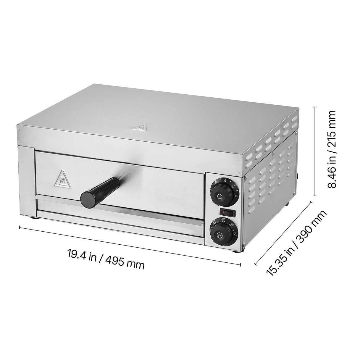 Electric Pizza Oven for Countertops, 12-inch, 1500W, with Temp Control & 0-60 Min Timer, Even Baking Technology & Easy Clean Crumb Tray, Ideal for Both Commercial & Home Kitchens