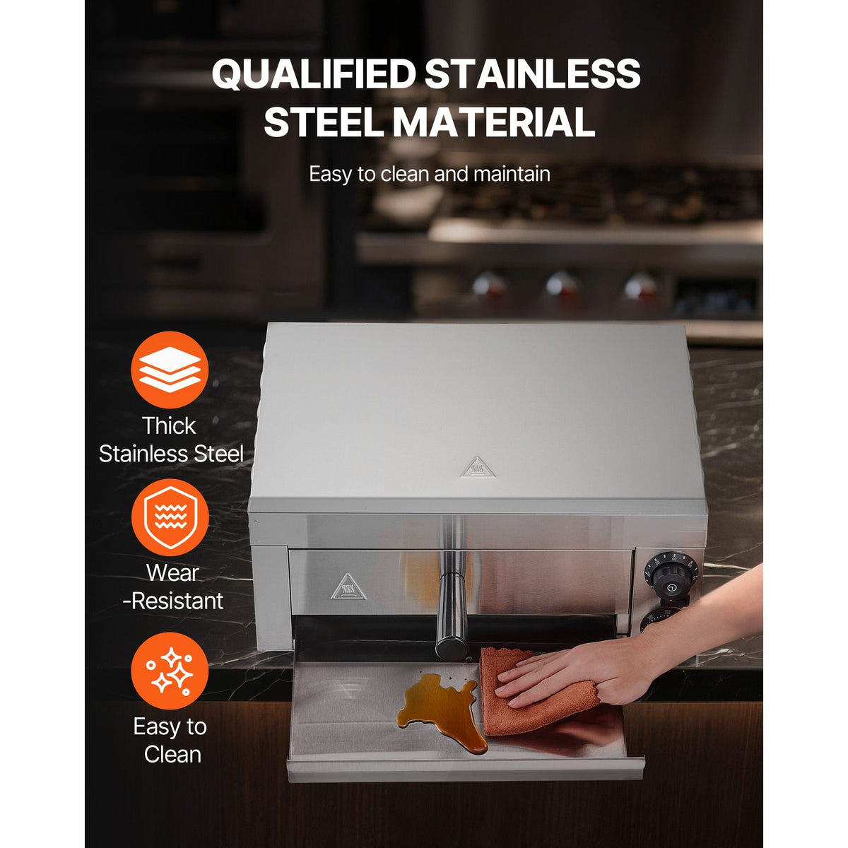 Electric Pizza Oven for Countertops, 12-inch, 1500W, with Temp Control & 0-60 Min Timer, Even Baking Technology & Easy Clean Crumb Tray, Ideal for Both Commercial & Home Kitchens