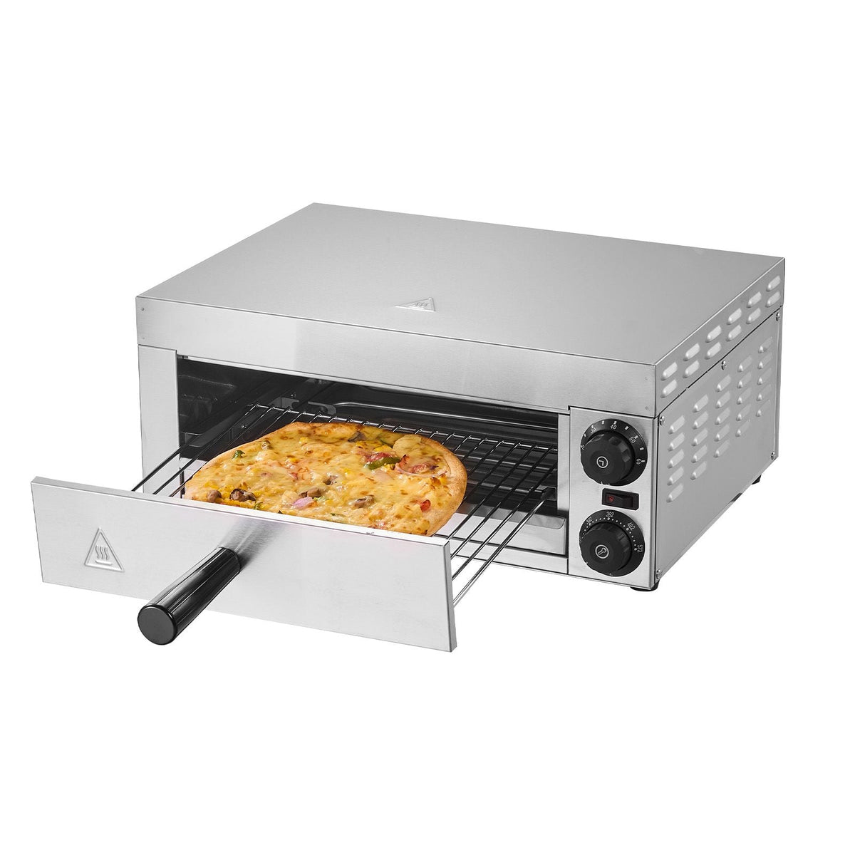 Electric Pizza Oven for Countertops, 12-inch, 1500W, with Temp Control & 0-60 Min Timer, Even Baking Technology & Easy Clean Crumb Tray, Ideal for Both Commercial & Home Kitchens