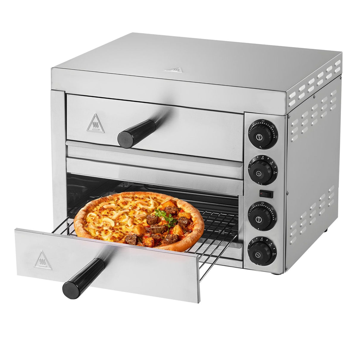 Electric Pizza Oven for Countertops, 12-inch, 1700W, with Temp Control & 0-60 Min Timer, Even Baking Technology & Easy Clean Crumb Tray, Ideal for Both Commercial & Home Kitchens