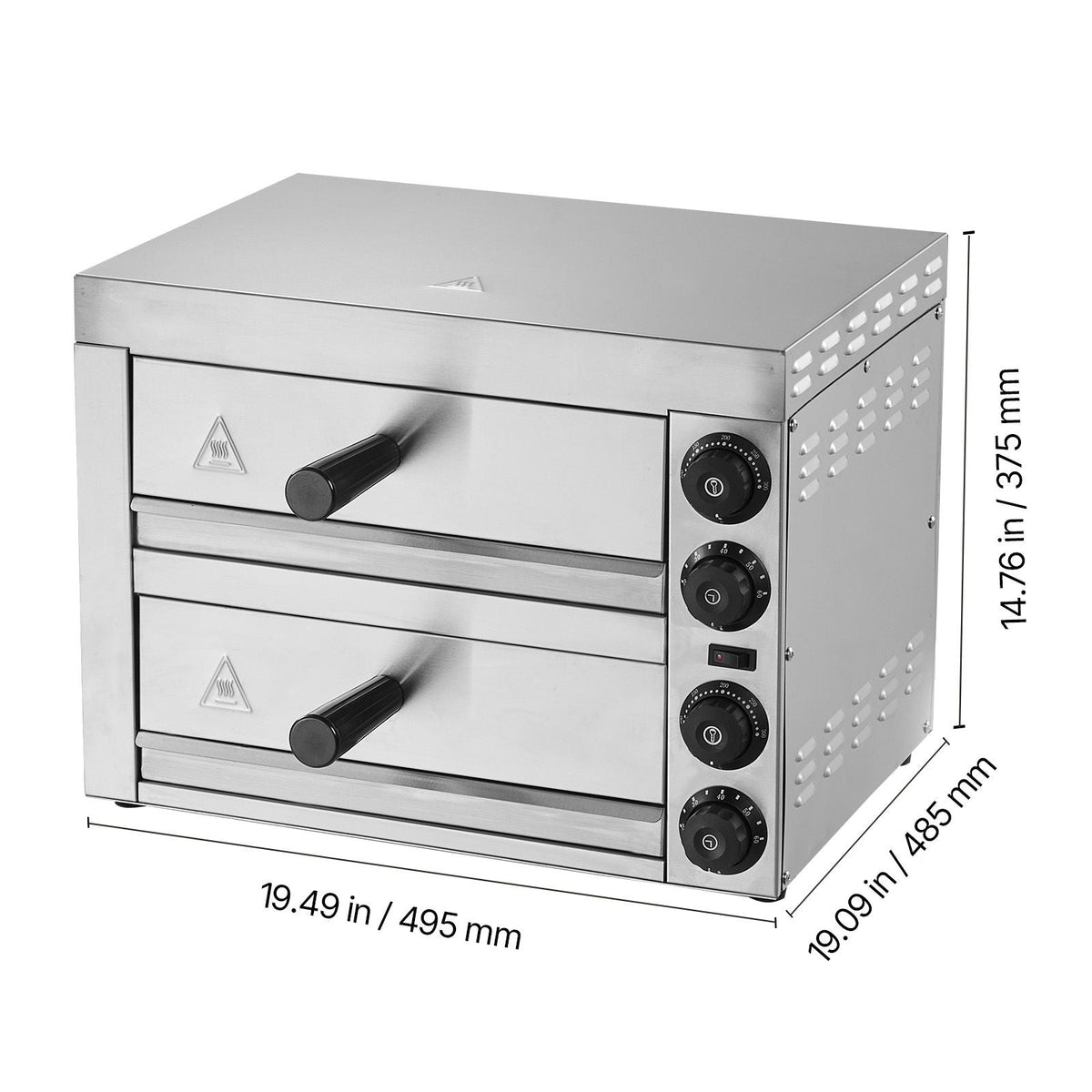 Electric Pizza Oven for Countertops, 12-inch, 1700W, with Temp Control & 0-60 Min Timer, Even Baking Technology & Easy Clean Crumb Tray, Ideal for Both Commercial & Home Kitchens