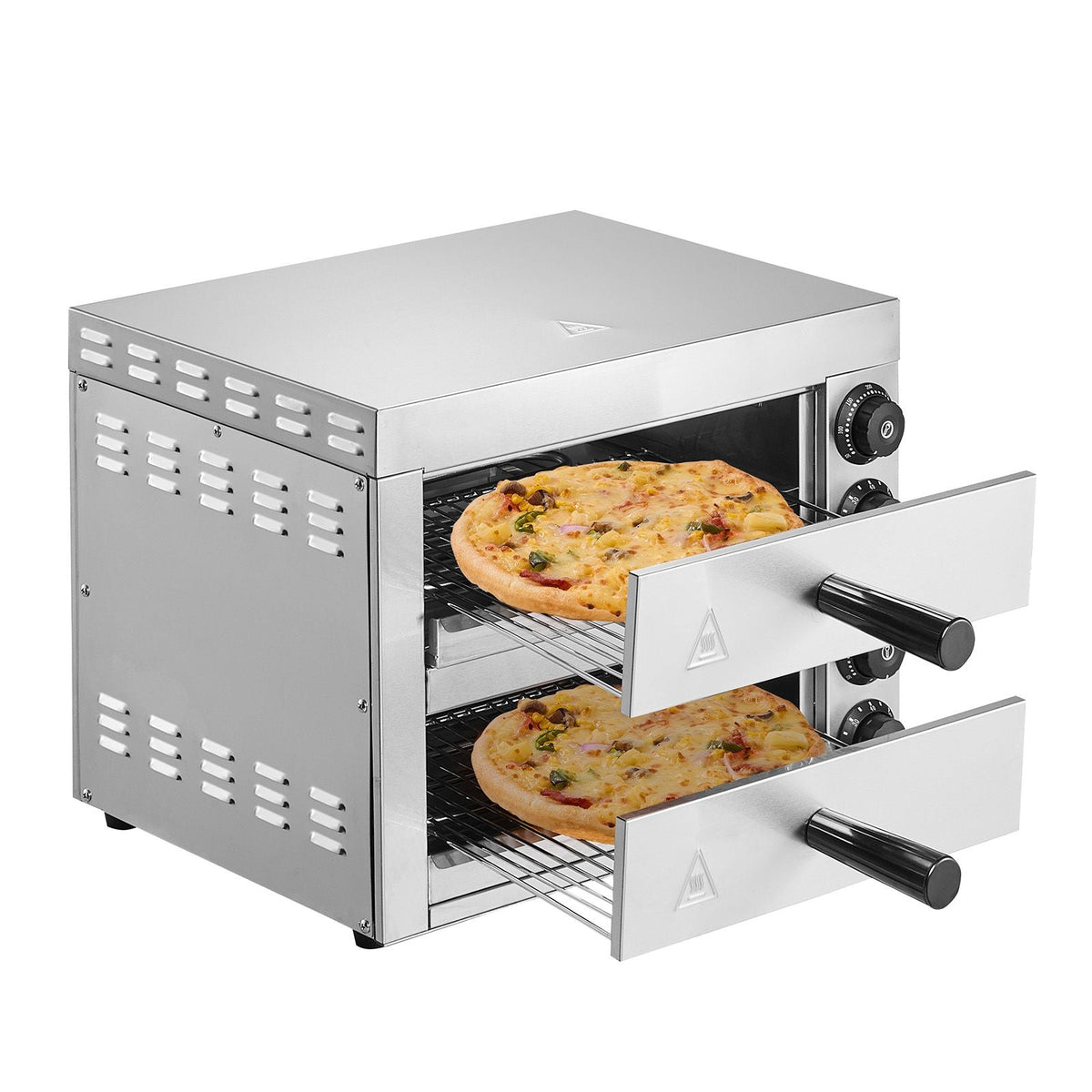 Electric Pizza Oven for Countertops, 12-inch, 1700W, with Temp Control & 0-60 Min Timer, Even Baking Technology & Easy Clean Crumb Tray, Ideal for Both Commercial & Home Kitchens