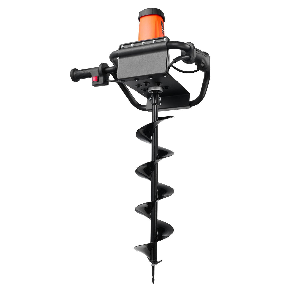 Electric Post Hole Digger, 5.71 in Auger Bit with 1500W Powerful Motor, 140 RPM Alloy Steel Earth Auger Drill Bit with 10.24 in Extension Rod, for Post Hole Digging, Drilling & Tree Planting