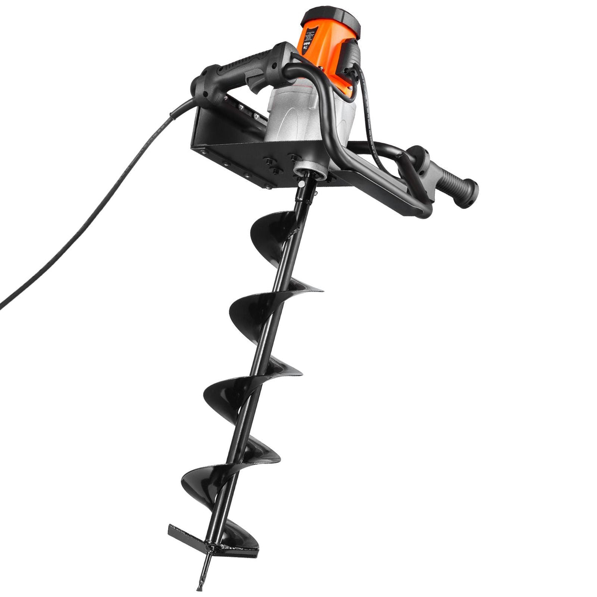 Electric Post Hole Digger, 5.71 in Auger Bit with 1500W Powerful Motor, 140 RPM Alloy Steel Earth Auger Drill Bit with 10.24 in Extension Rod, for Post Hole Digging, Drilling & Tree Planting