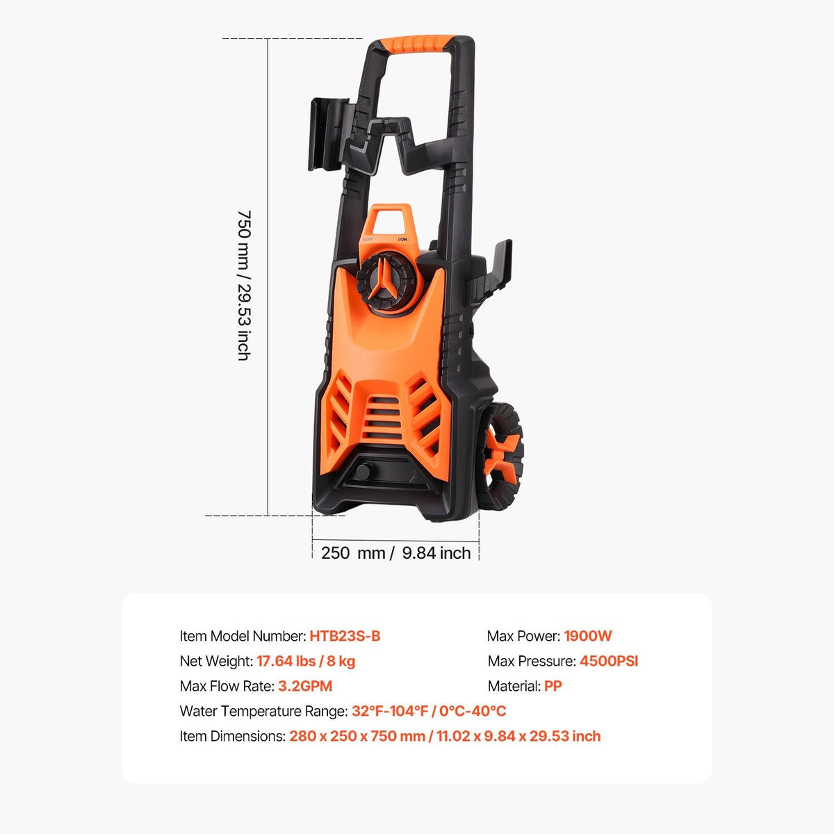 Electric Pressure Washer, Max 4500 PSI and 3.2 GPM, High Power Pressure Cleaning Machine with 4 Quick Connect Nozzles and a Foam Cannon, Ideal for Cars/Fences/Driveways/Patios/Home Cleaning