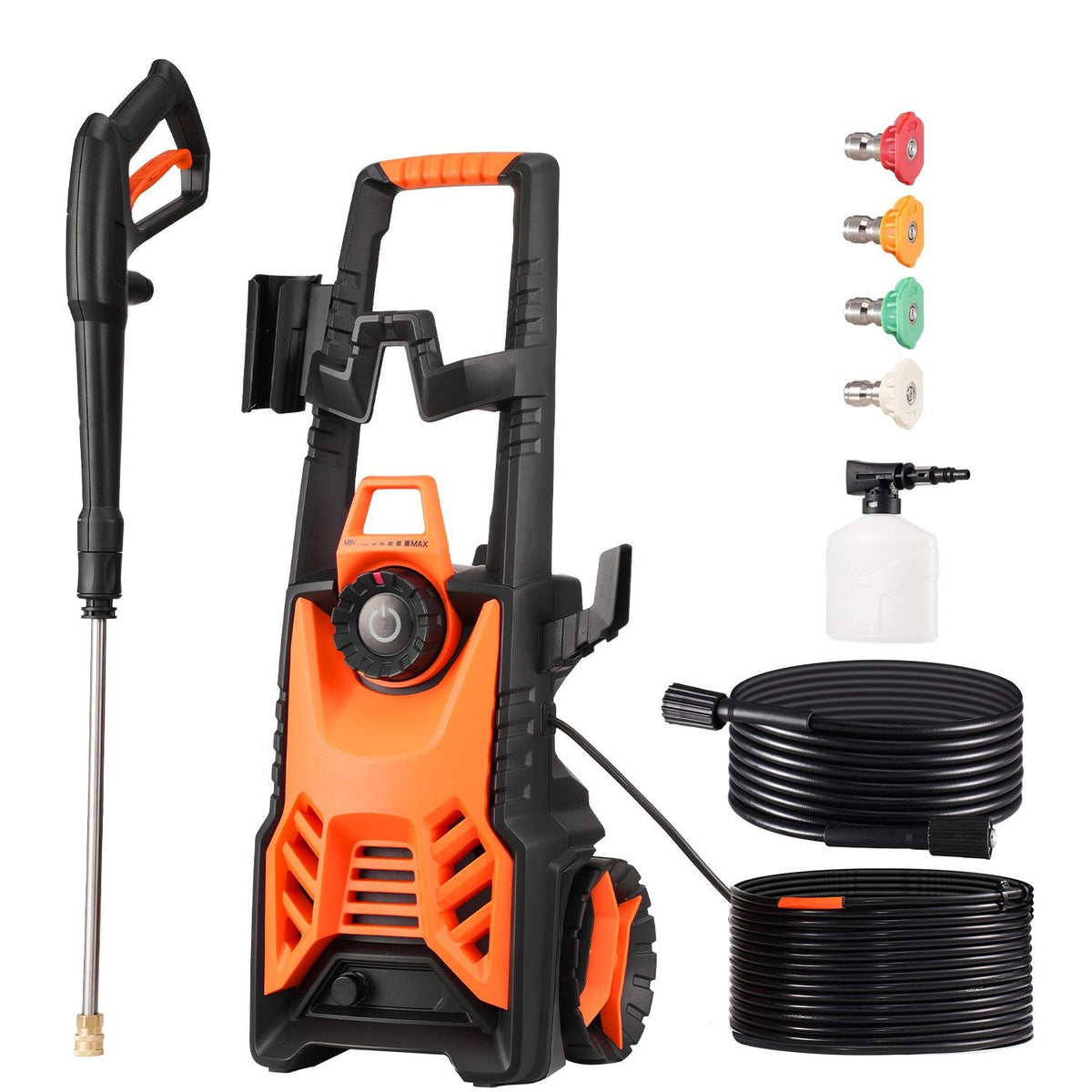 Electric Pressure Washer, Max 4500 PSI and 3.2 GPM With Pressure Adjustment, High Power Pressure Cleaning Machine with 4 Quick Connect Nozzles, for Cars/Fences/Driveways/Patios/Home Cleaning