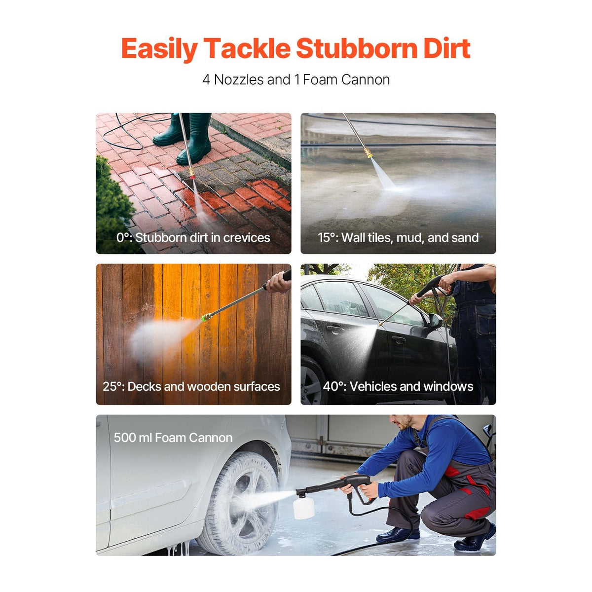 Electric Pressure Washer, Max 4500 PSI and 3.2 GPM With Pressure Adjustment, High Power Pressure Cleaning Machine with 4 Quick Connect Nozzles, for Cars/Fences/Driveways/Patios/Home Cleaning