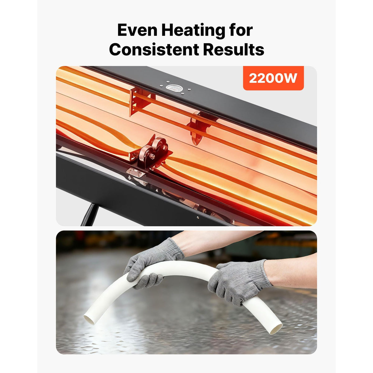 Electric PVC Conduit Heater, 1/2" to 4", 2200W Rapid and Even Heating, PVC Bender Heater Pipe Bending Tool with Carrying Handle, Easy to Use, for Construction Crews, DIY Enthusiasts, Workshop