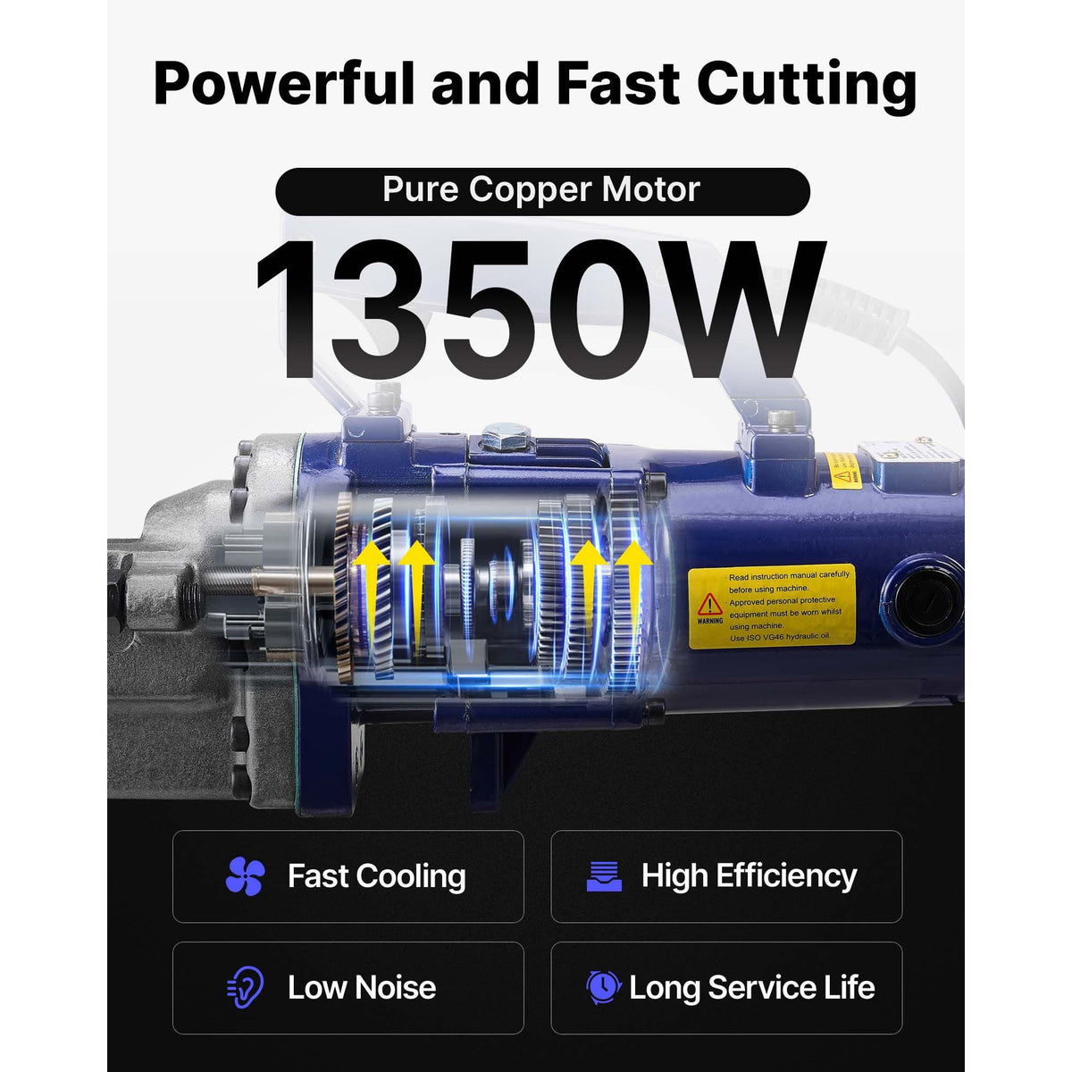 Electric Rebar Cutter, 1350W Portable Electric Hydraulic Rebar Cutter, Cutting up to 7/8 Inch #7 4-22mm Rebar within 4.5 Seconds,110V,with Easy to Carry Stainless Box