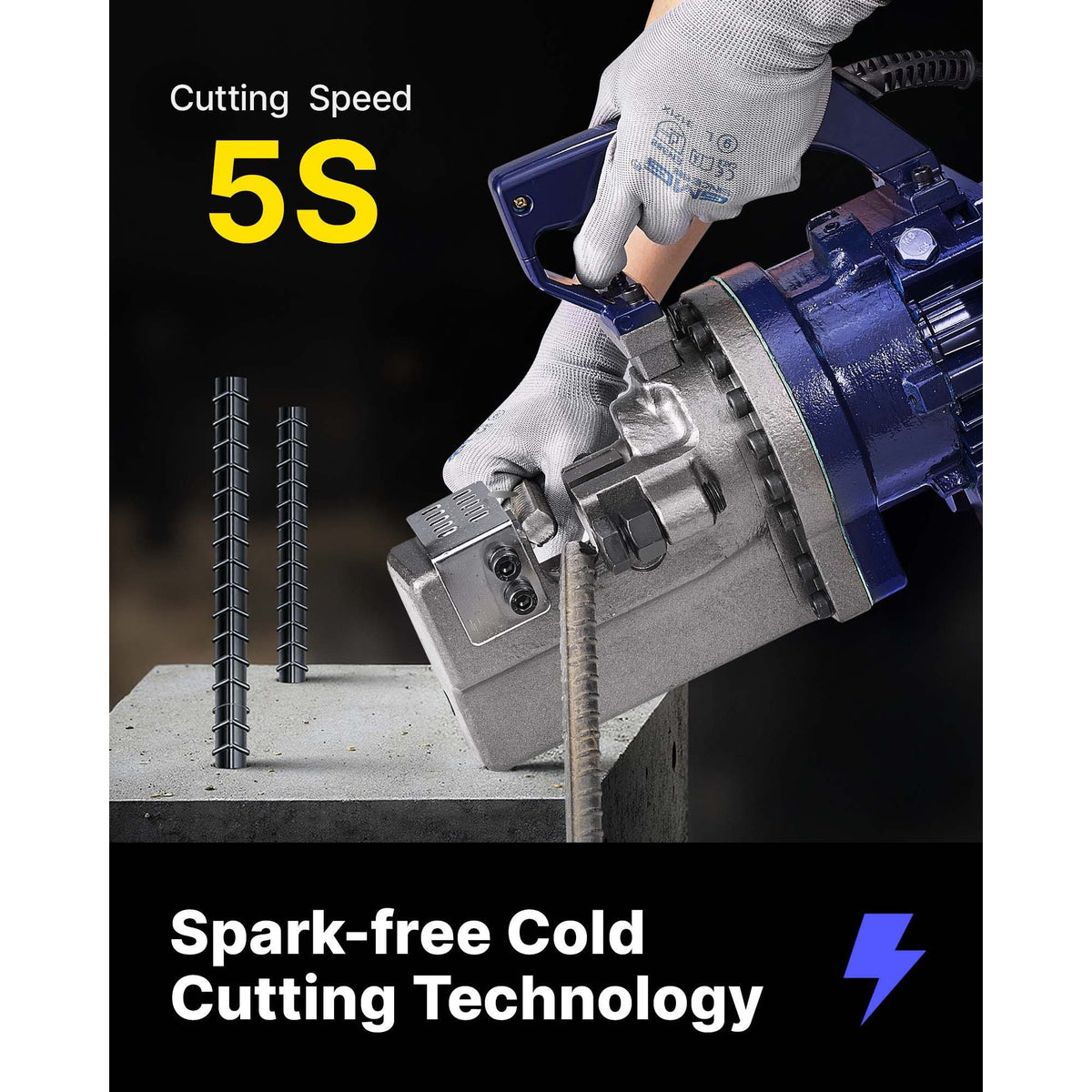 Electric Rebar Cutter, 1700W Portable Electric Hydraulic Rebar Cutter, Cutting up to 1 Inch #8 4-25mm Rebar within 5 Seconds,110V,with Easy to Carry Stainless Box