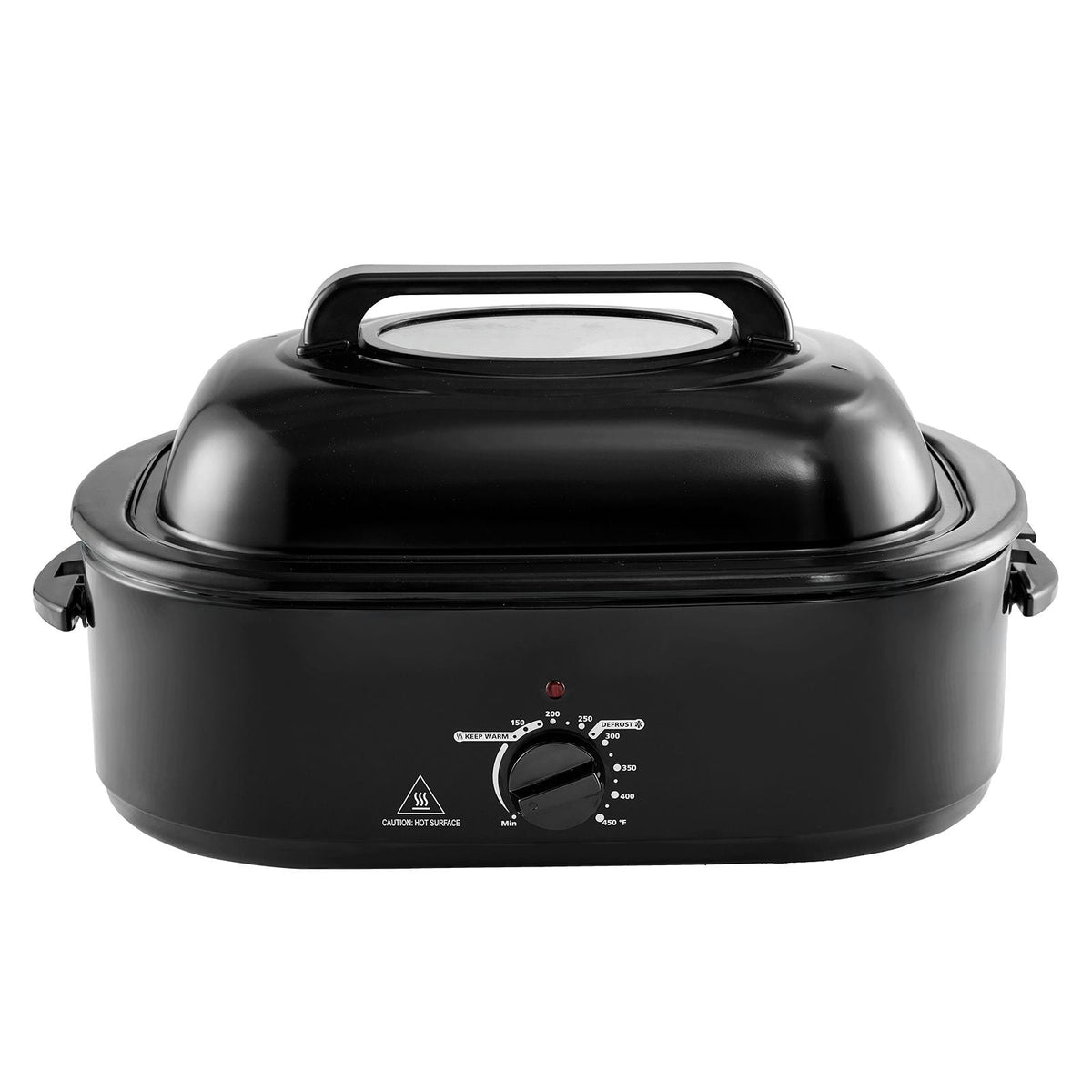 Electric Roaster Oven, 24 QT Turkey Roaster Oven with Self-Basting Lid, 1450W Roaster Oven with Defrost & Warm Function, Adjustable Temp, Removable Pan & Rack, Fits Turkeys Up to 28LBS, Black