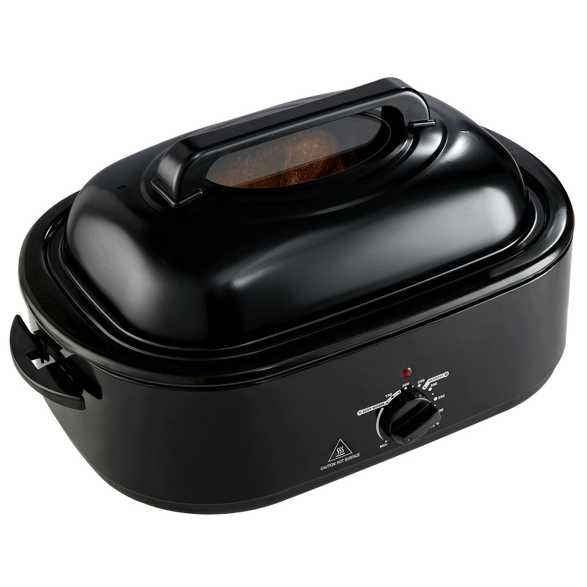 Electric Roaster Oven, 24 QT Turkey Roaster Oven with Self-Basting Lid, 1450W Roaster Oven with Defrost & Warm Function, Adjustable Temp, Removable Pan & Rack, Fits Turkeys Up to 28LBS, Black