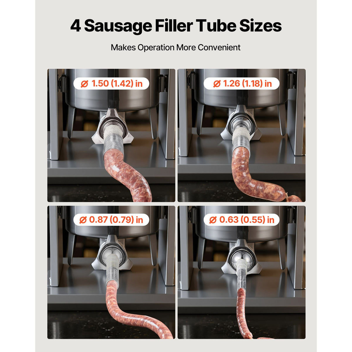 Electric Sausage Stuffer, 22 LBS / 10 L Vertical Meat Stuffer, Stepless Speed Control and Foot Pedal, Stainless Steel Heavy Duty Sausage Filler with 4 Stuffing Tubes, for Commercial & Home Use