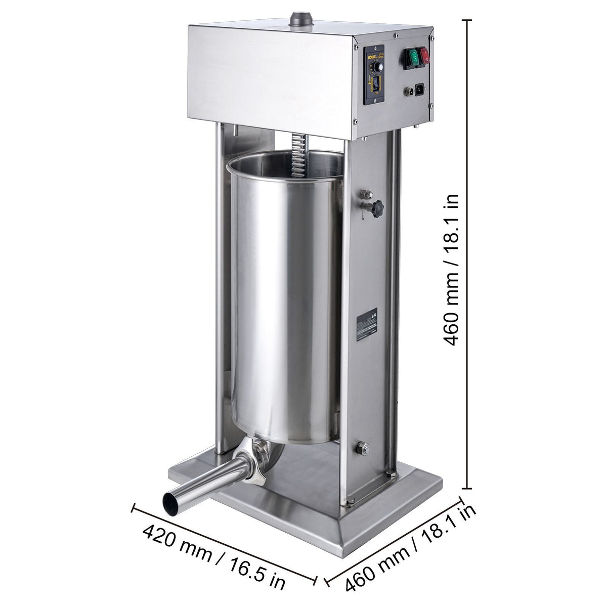 Electric Sausage Stuffer, 25 L / 55 LBS Vertical Meat Stuffer, 400W Motor, Stepless Speed Control and Foot Pedal, Made of Food-grade 304 Stainless Steel, 5 Stuffing Tubes for Home, Commercial