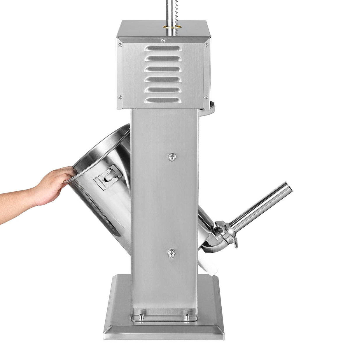 Electric Sausage Stuffer, 25 LBS / 12 L Vertical Meat Stuffer, Stepless Speed Control and Foot Pedal, Stainless Steel Heavy Duty Sausage Filler with 4 Stuffing Tubes, for Commercial & Home Use