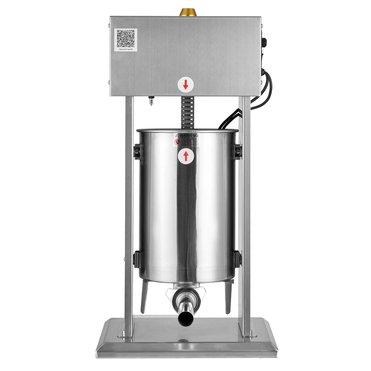 Electric Sausage Stuffer, 25 LBS / 12 L Vertical Meat Stuffer, Stepless Speed Control and Foot Pedal, Stainless Steel Heavy Duty Sausage Filler with 4 Stuffing Tubes, for Commercial & Home Use