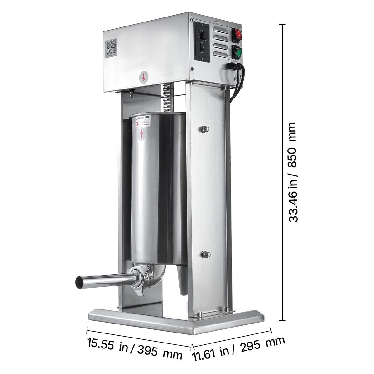 Electric Sausage Stuffer, 33 LBS / 15 L Vertical Meat Stuffer, Stepless Speed Control and Foot Pedal, Stainless Steel Heavy Duty Sausage Filler with 4 Stuffing Tubes, for Commercial & Home Use