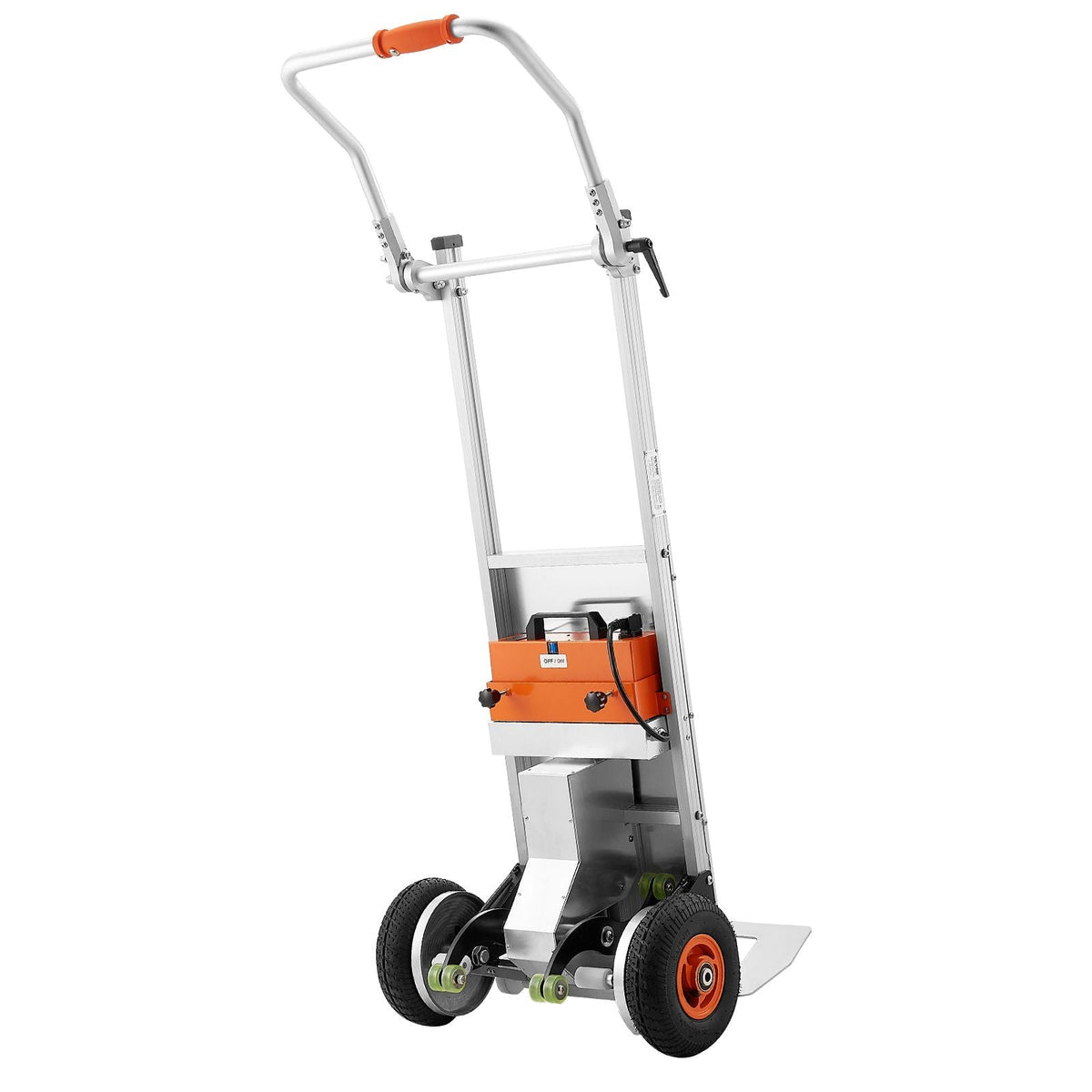 Electric Stair Climbing Dolly, 440lbs Capacity Electric Stair Climbing Hand Trucks with 157.5in Rope & Folding Handle, Heavy Duty Stair Climber for Warehouse Logistics, Moving Furniture(Silver)