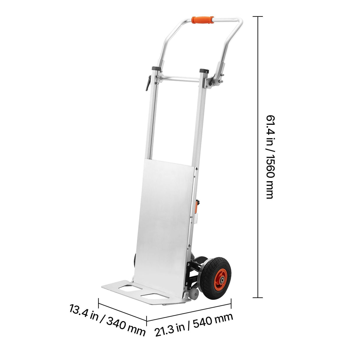 Electric Stair Climbing Dolly, 440lbs Capacity Electric Stair Climbing Hand Trucks with 157.5in Rope & Folding Handle, Heavy Duty Stair Climber for Warehouse Logistics, Moving Furniture(Silver)