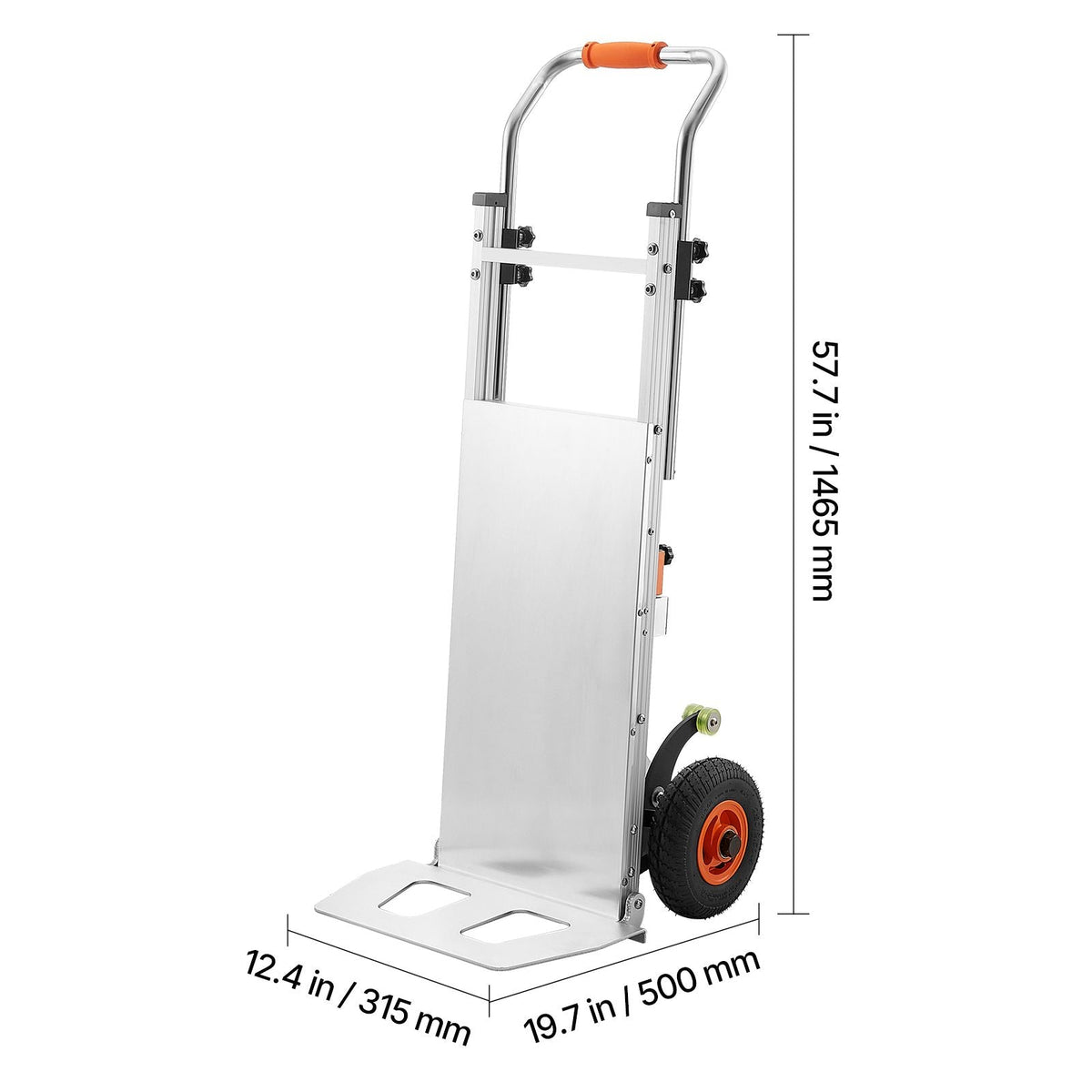 Electric Stair Climbing Dolly, 440lbs Electric Stair Climbing Hand Trucks with 157.5in Rope & Extendable Handle, Heavy Duty Stair Climber for Warehouse Logistics, Moving Furniture(Silver)