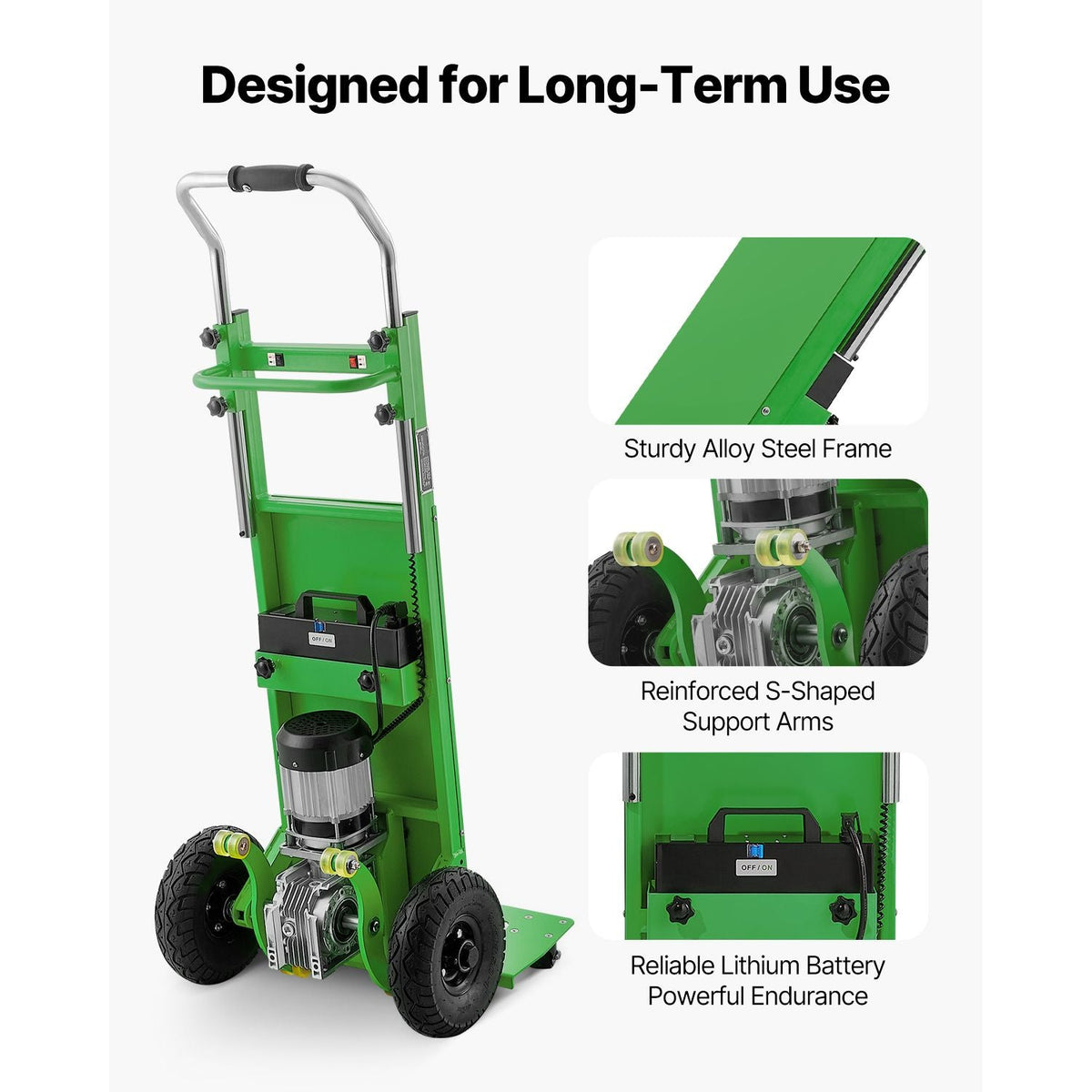 Electric Stair Climbing Dolly, 880lbs Electric Stair Climbing Hand Trucks with 157.5in Rope & Extendable Handle, Heavy Duty Stair Climber for Warehouse Logistics, Moving Furniture(Green)