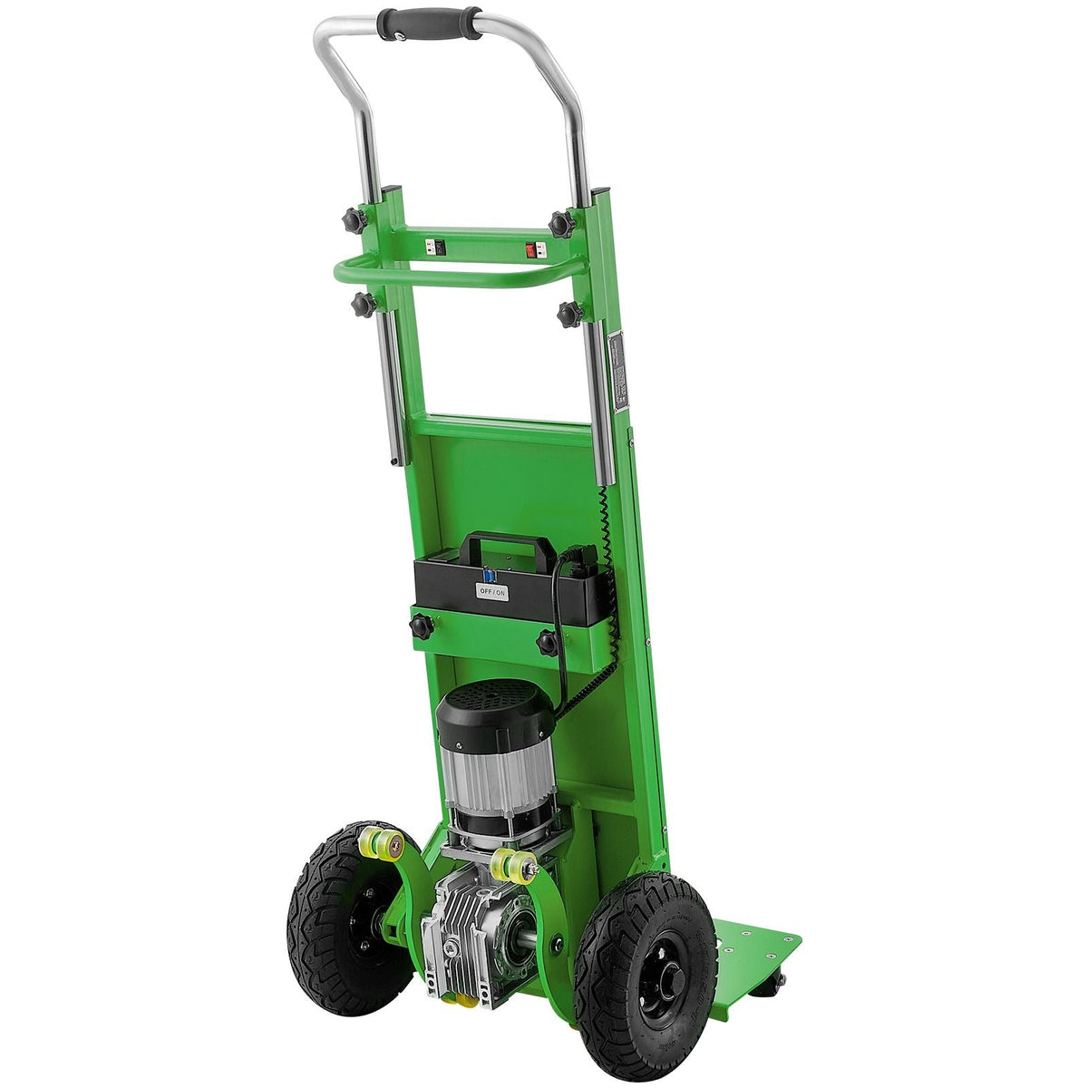 Electric Stair Climbing Dolly, 880lbs Electric Stair Climbing Hand Trucks with 157.5in Rope & Extendable Handle, Heavy Duty Stair Climber for Warehouse Logistics, Moving Furniture(Green)