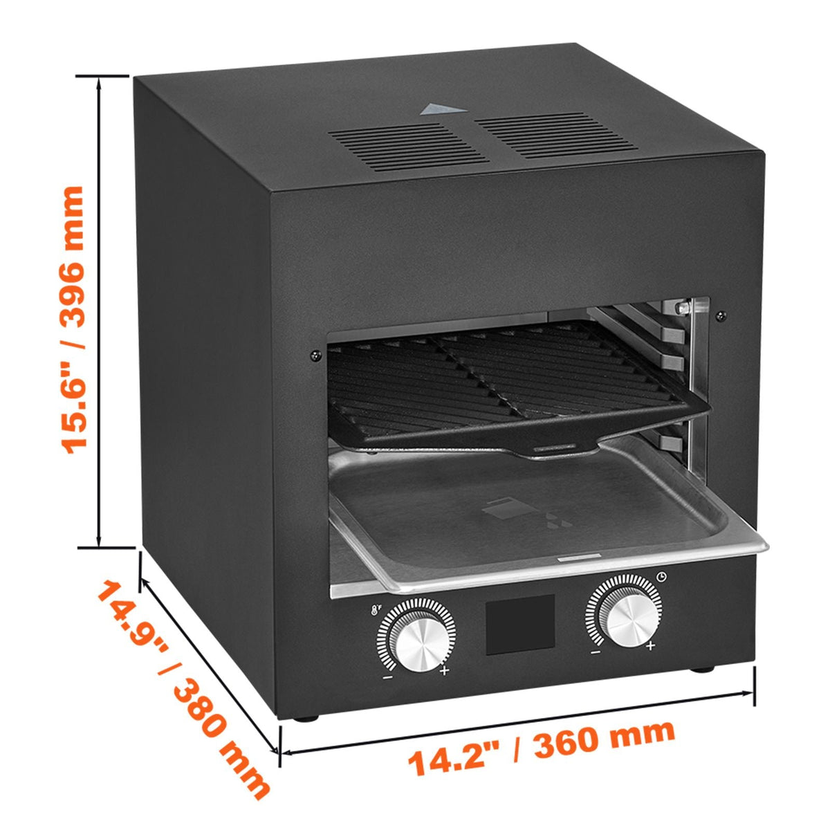 Electric Steak Grill, 1800W Smokeless Infrared Electric Broiler, 1450 Fahrenheit Stainless Steel Steak Cooker with 6-Tier Adjustable Rack, Electric Infrared Grill for BBQ, Toast, Grill, Indoor
