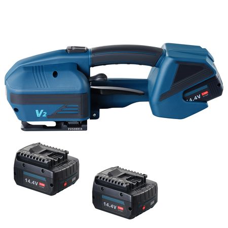 Electric Strapping Machine, for 0.35"-0.63" PP PET Straps, Portable Electric Banding Tool with Digital Display, 2 x 4000mAh Battery Powered Automatic Strapping Tool for Packaging Box Pallet