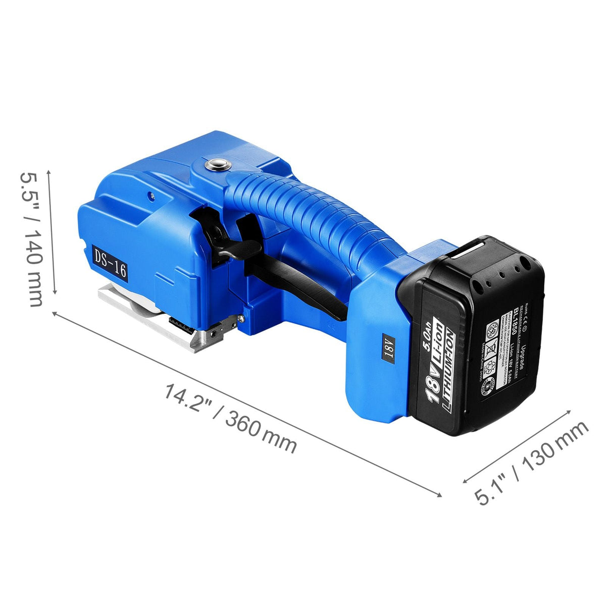 Electric Strapping Machine, for 0.35"-0.63" PP PET Straps, Portable Electric Banding Tool with Digital Display, 2 x 5000mAh Battery Powered Automatic Strapping Tool for Packaging Box Pallet